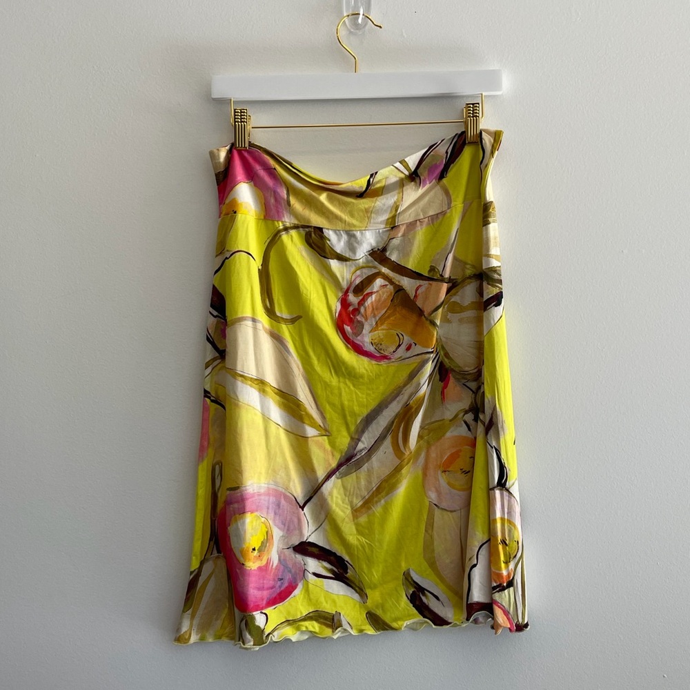 Haystack Yellow Floral Print Slip Skirt